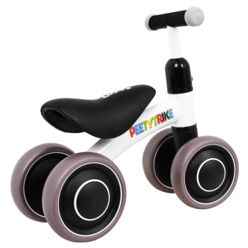 Pierwszy Rowerek biegowy PettyTrike dla dzieci Biały 4-kołowy Jeździk SporTrike